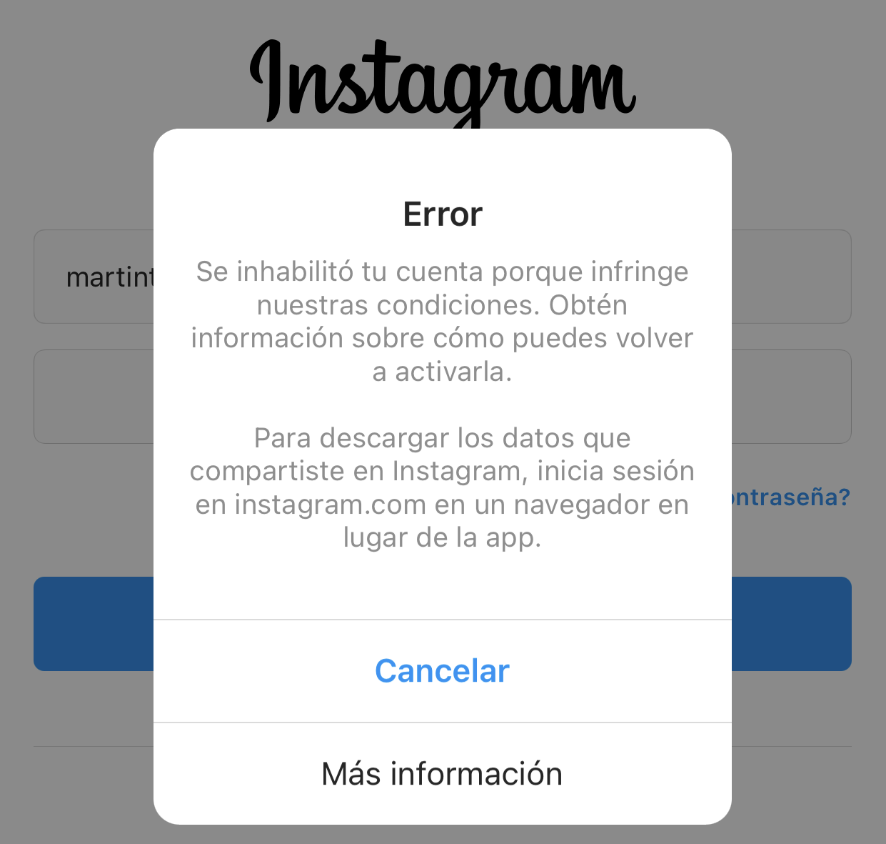 El día en que me suspendieron la cuenta de Instagram